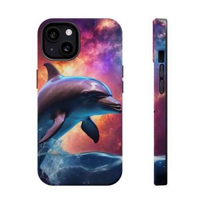 Cosmic Dolphin Galaxy Art - MagSafe-Compatible Case