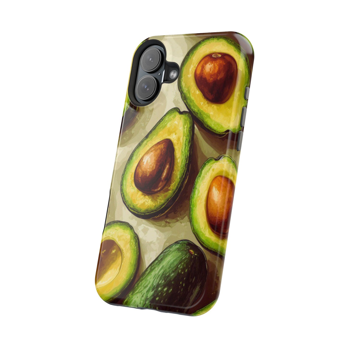 Realistic Avocado MagSafe iPhone Case – Detailed Green Fruit Design, Shockproof Protection