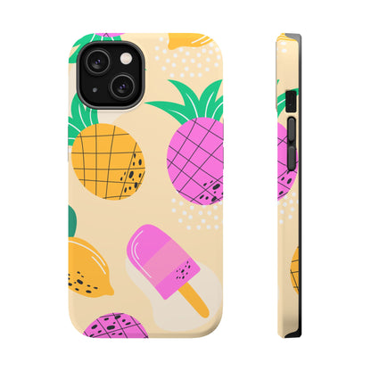 Tropical Pop MagSafe iPhone Case – Fun Pineapple & Lemon Design with Vibrant Summery Colors