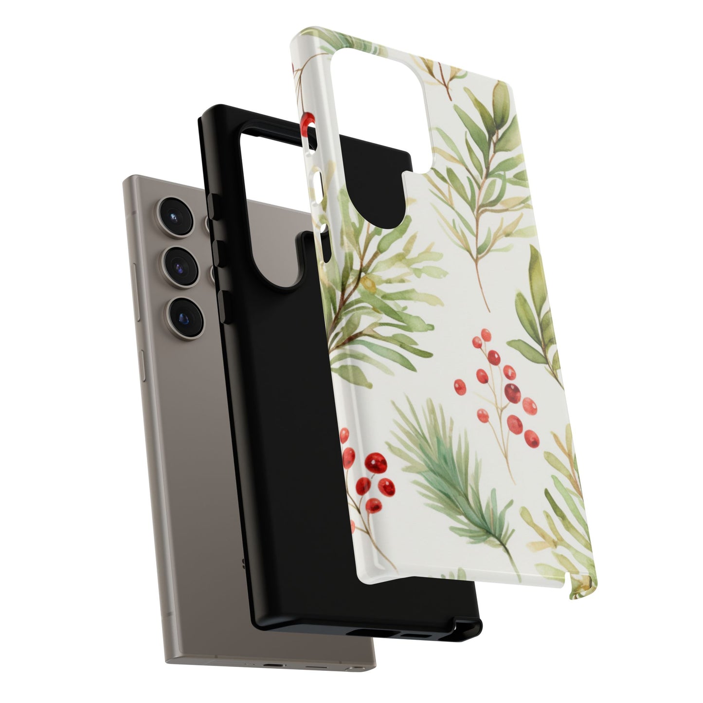 Winter Greenery & Berry Watercolor – Samsung Galaxy Series Case