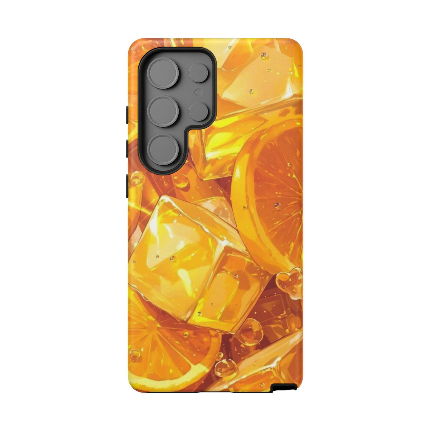 Citrus Splash Samsung Galaxy  Case – Bright Orange Slices & Ice, Dual-Layer Protection