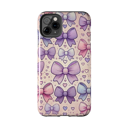 Pastel Bow iPhone Case - Cute Girly Pattern Protective Cover