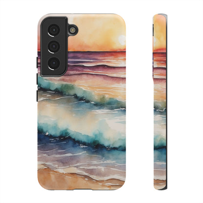 Sunset Waves Samsung Galaxy Case – Vibrant Watercolor Design