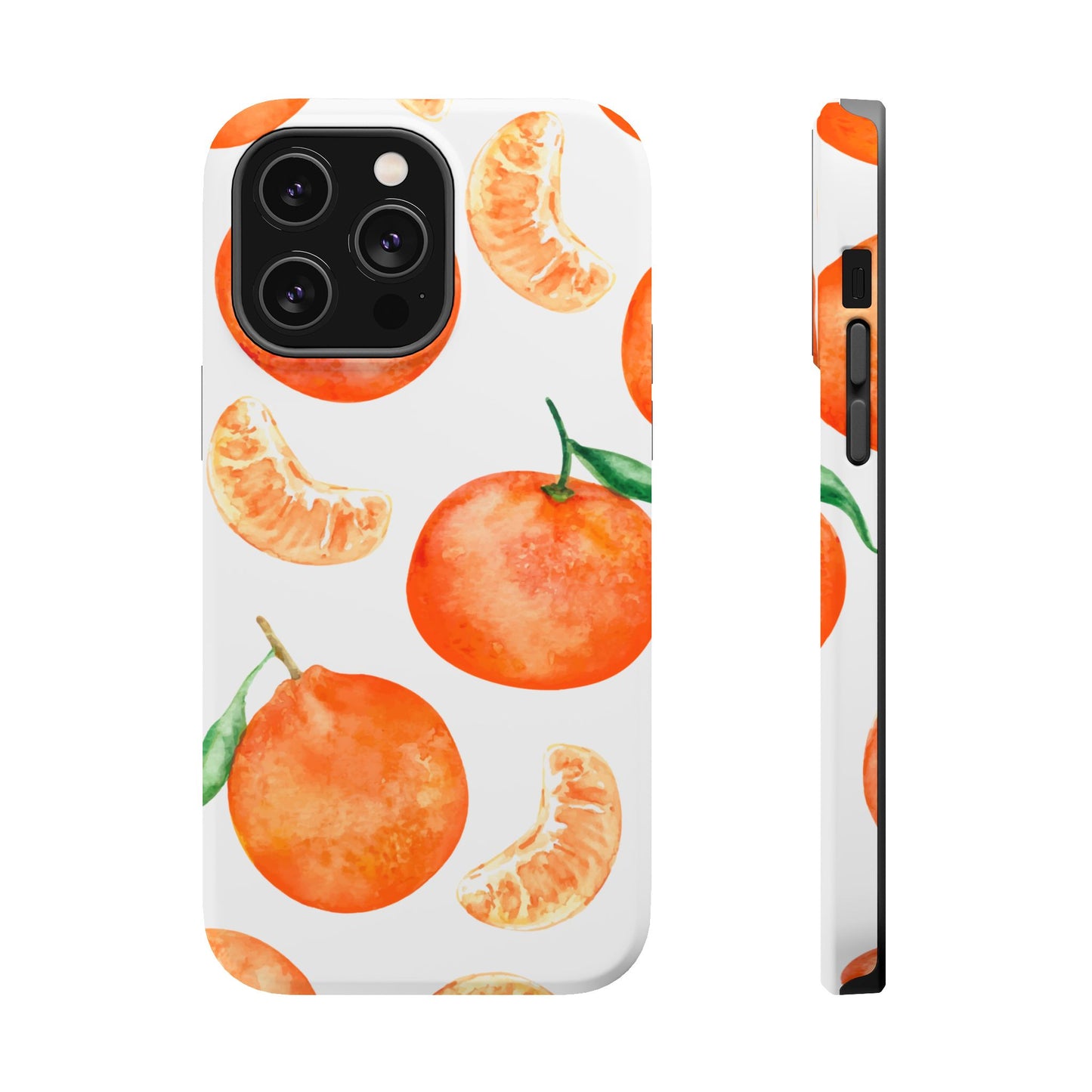 Tangerine Dreams Tough MagSafe iPhone Case – Watercolor Orange Design, Shockproof Dual Protection