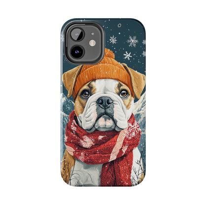 Cozy French Bulldog iPhone Case – Rustic Fireplace Protective Cover