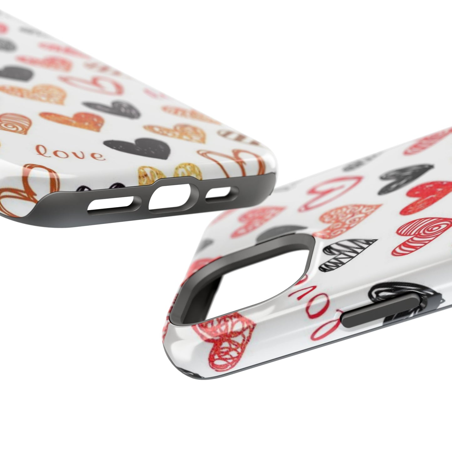 MagSafe Case: Hand-Drawn Hearts & Love