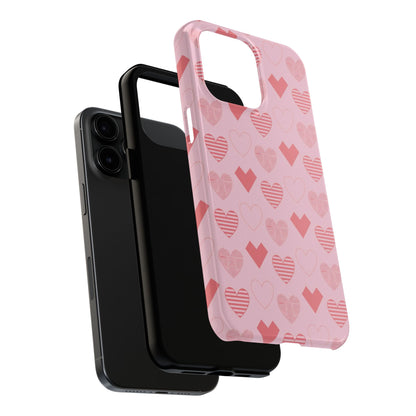 Striped Hearts iPhone Case