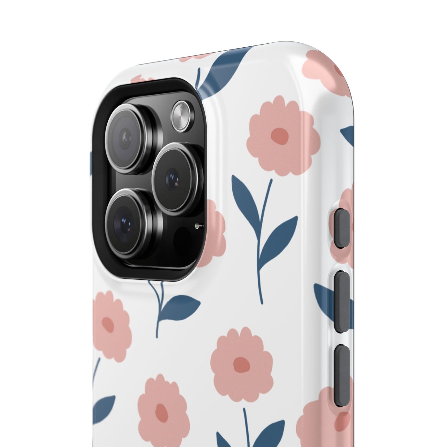 Playful Pink Floral Tough MagSafe  iPhone Case – Soft Pastel Design, Slim & Shockproof