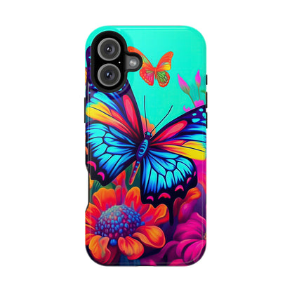 Vivid Butterfly & Floral Burst - MagSafe iPhone Case