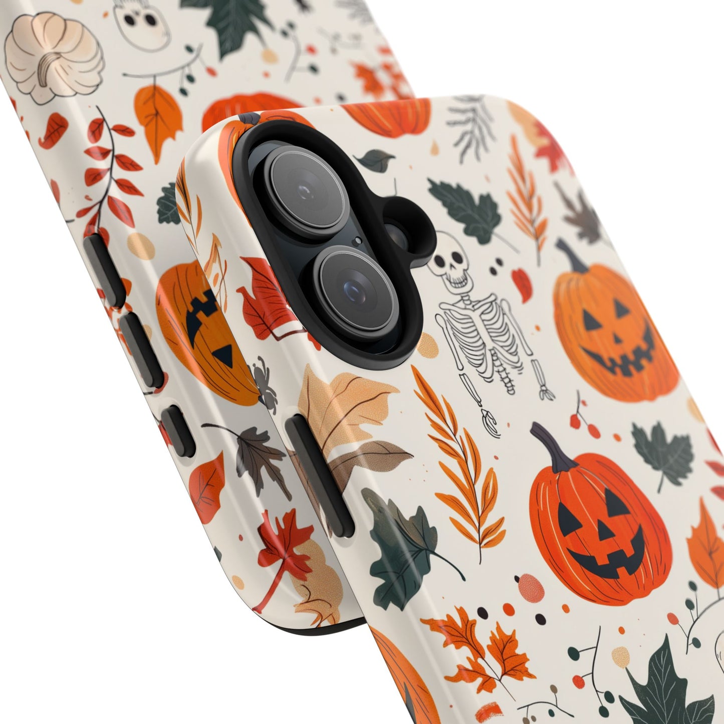 Halloween Pumpkin & Skeleton iPhone Case – Spooky Autumn Design