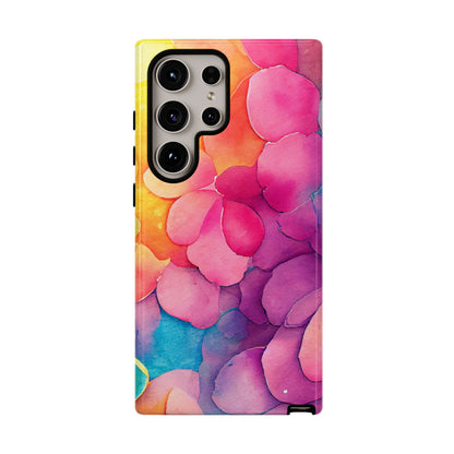 Sunset Petals Watercolor Samsung Galaxy Case – Slim Design, Glossy Finish