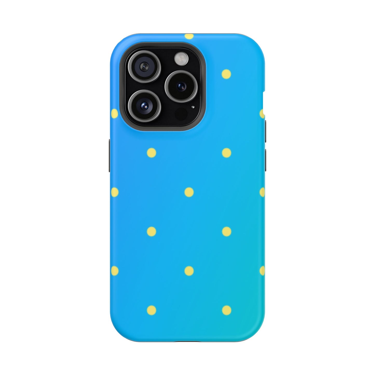 Blue Ocean Gradient Polka Dots MagSafe iPhone Case – Shockproof, Smooth Matte Finish, Dual-Layer Design