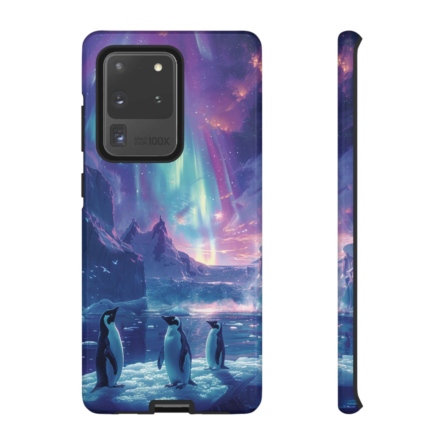 Penguin Parade Northern Lights iPhone Case