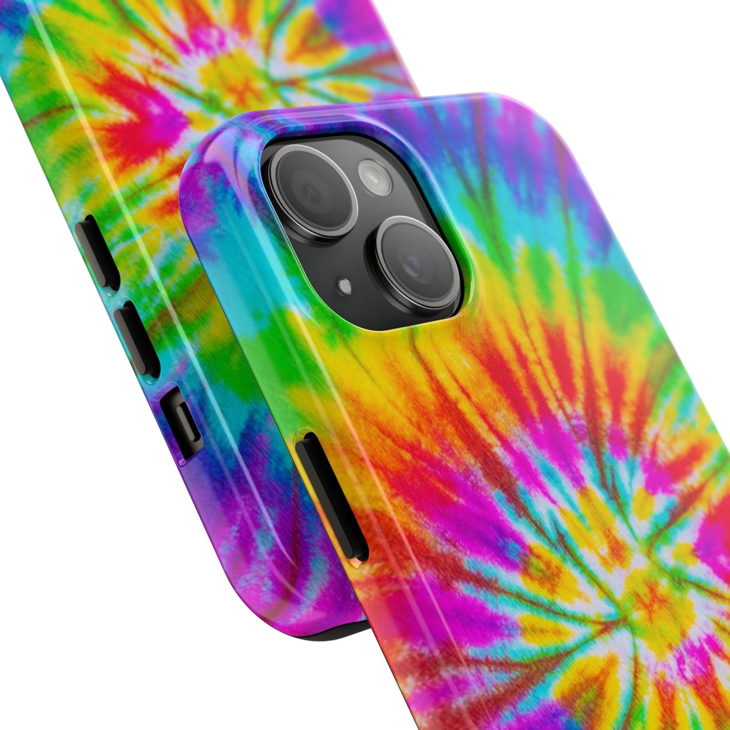 Rainbow Spiral Tie-Dye iPhone Case – Bright & Retro Design