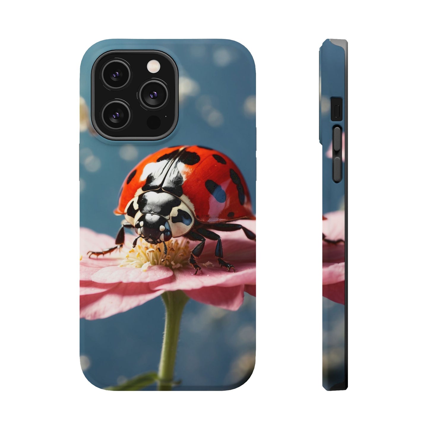 MagSafe iPhone Case: Floral Ladybug Delight