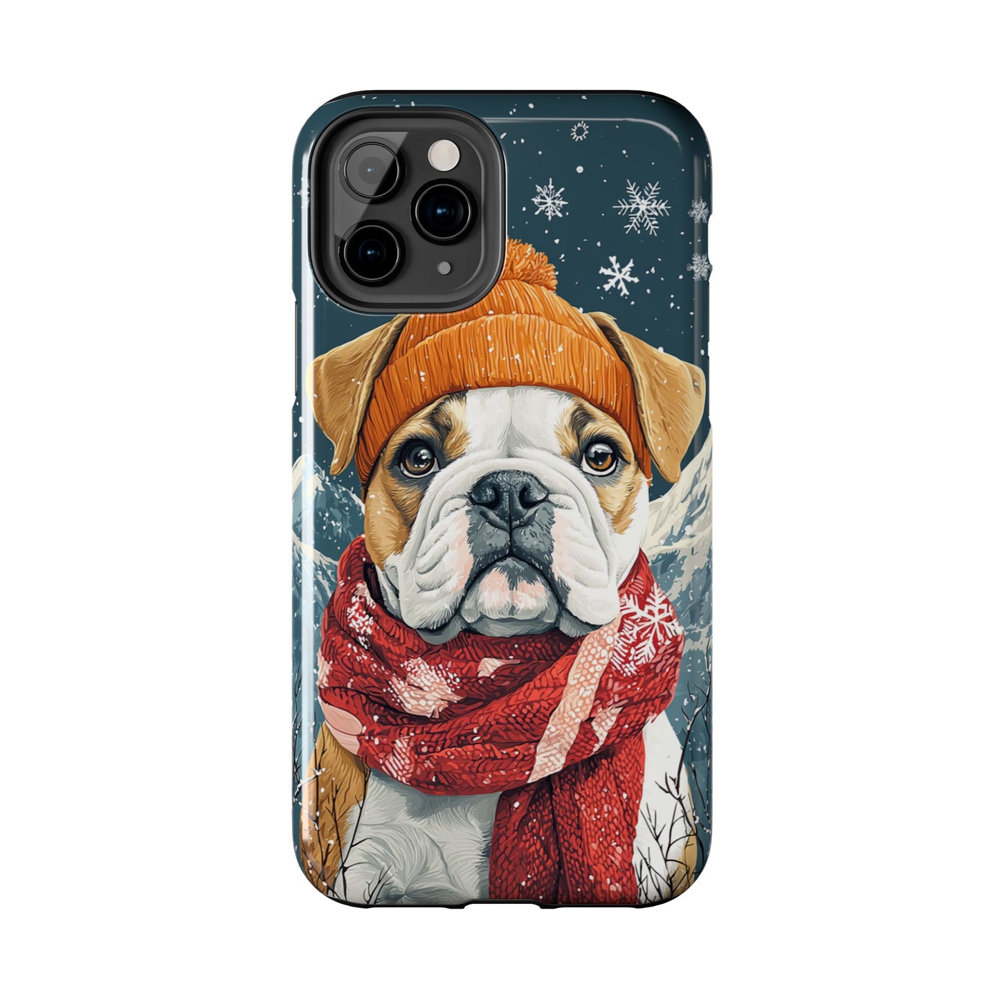 Cozy French Bulldog iPhone Case – Rustic Fireplace Protective Cover