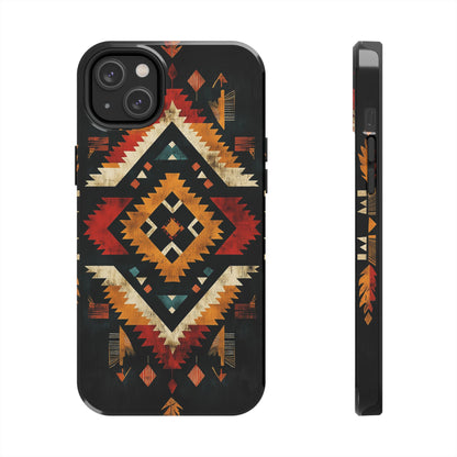 Southwestern Tribal Diamond Tough iPhone Case – Bold Geometric Pattern, Dual - Layer Protection - BOGO Cases