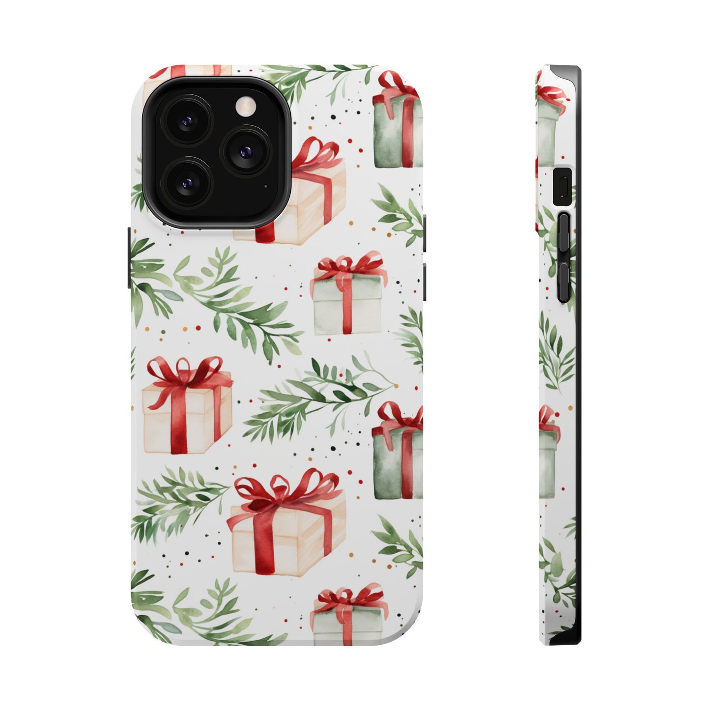 Watercolor Holiday Gifts & Greenery - MagSafe iPhone Series Case