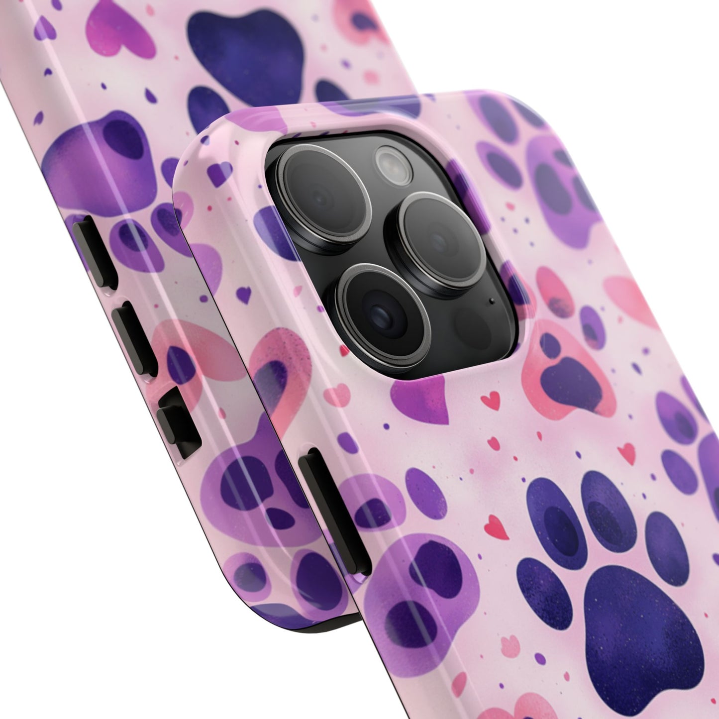 Purple Paw Print iPhone Case - Playful Pet Lover’s Protective Cover