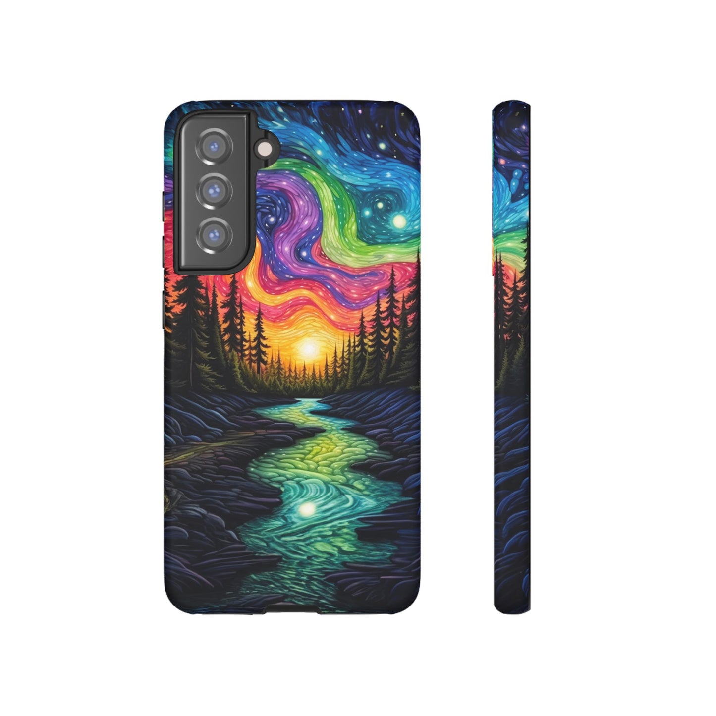 Celestial Nightscape Samsung Galaxy Case – Vibrant River and Starry Sky Design