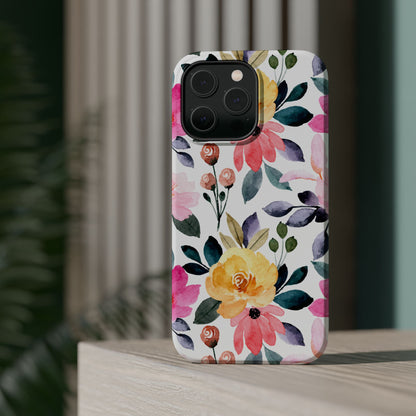 Blossoming Beauty – MagSafe Case with Pastel Floral Watercolor Design