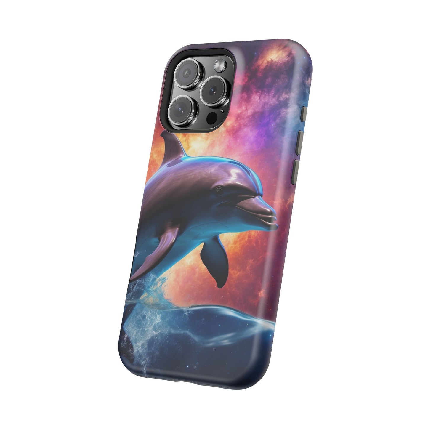 Cosmic Dolphin Galaxy Art - MagSafe-Compatible Case