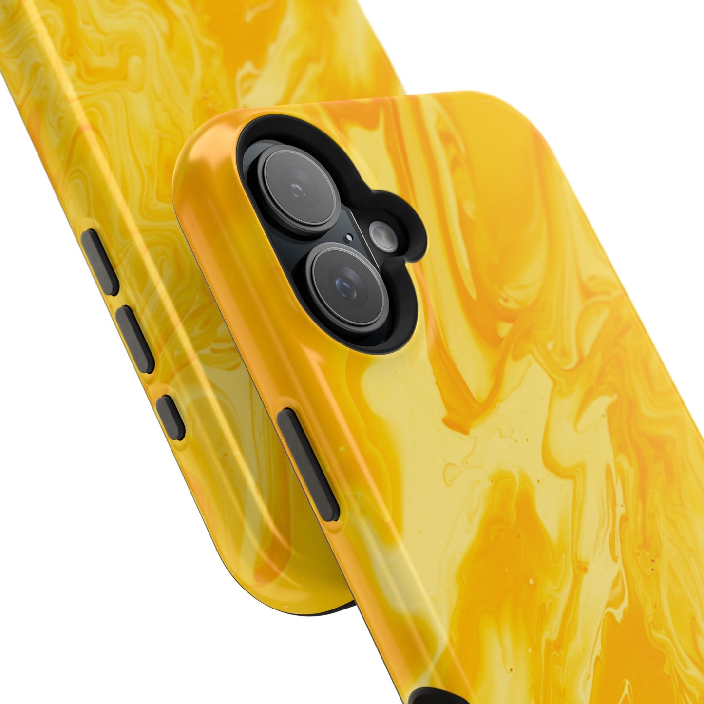 Luxe Yellow Marble MagSafe iPhone Case – Bold Golden Elegance with Magnetic Precision