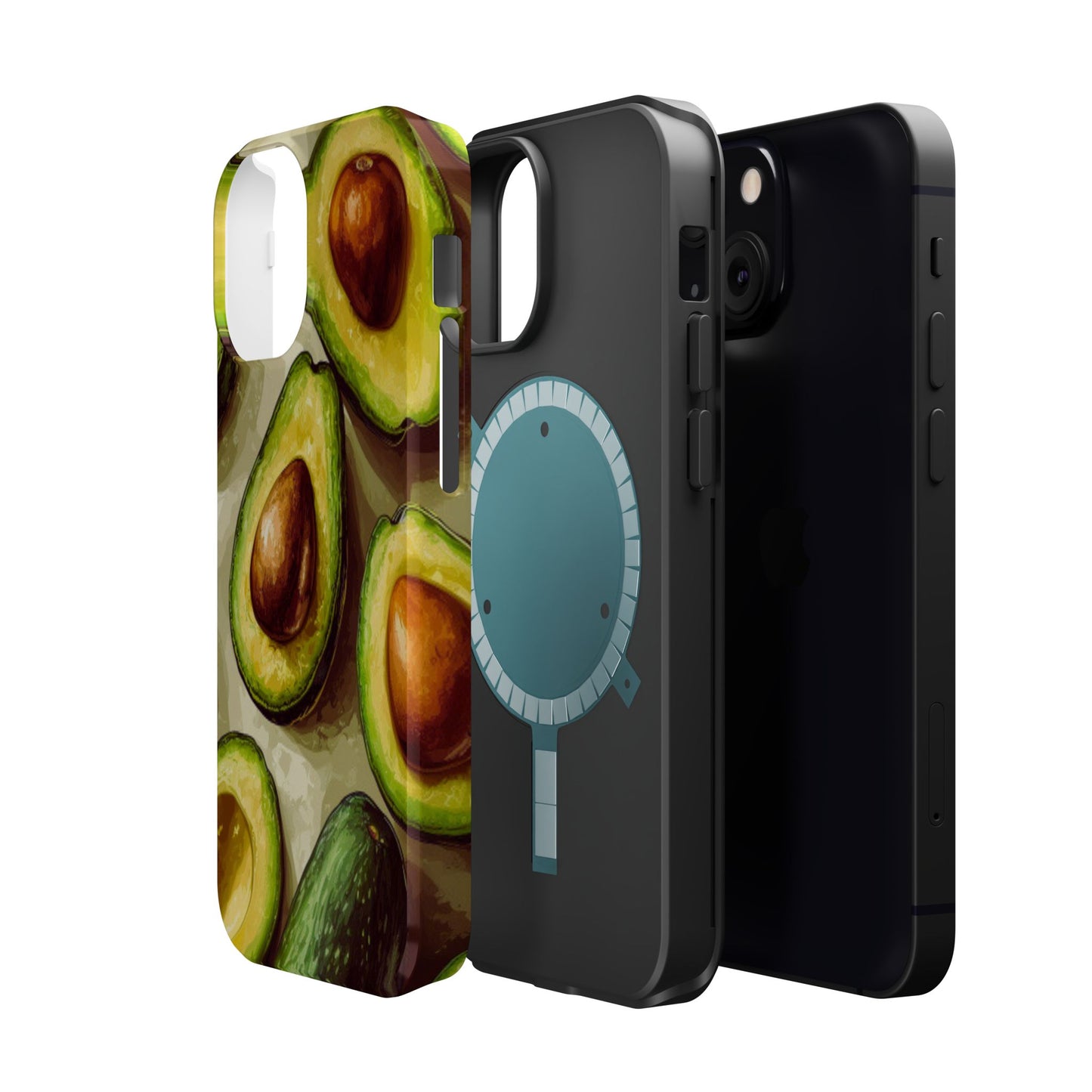 Realistic Avocado MagSafe iPhone Case – Detailed Green Fruit Design, Shockproof Protection