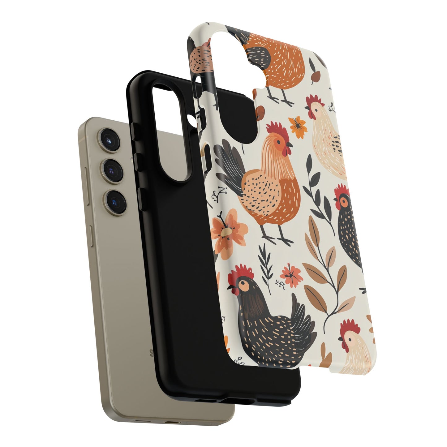 Samsung Galaxy Case: Cluckin' Vintage – Chickens & Leaves