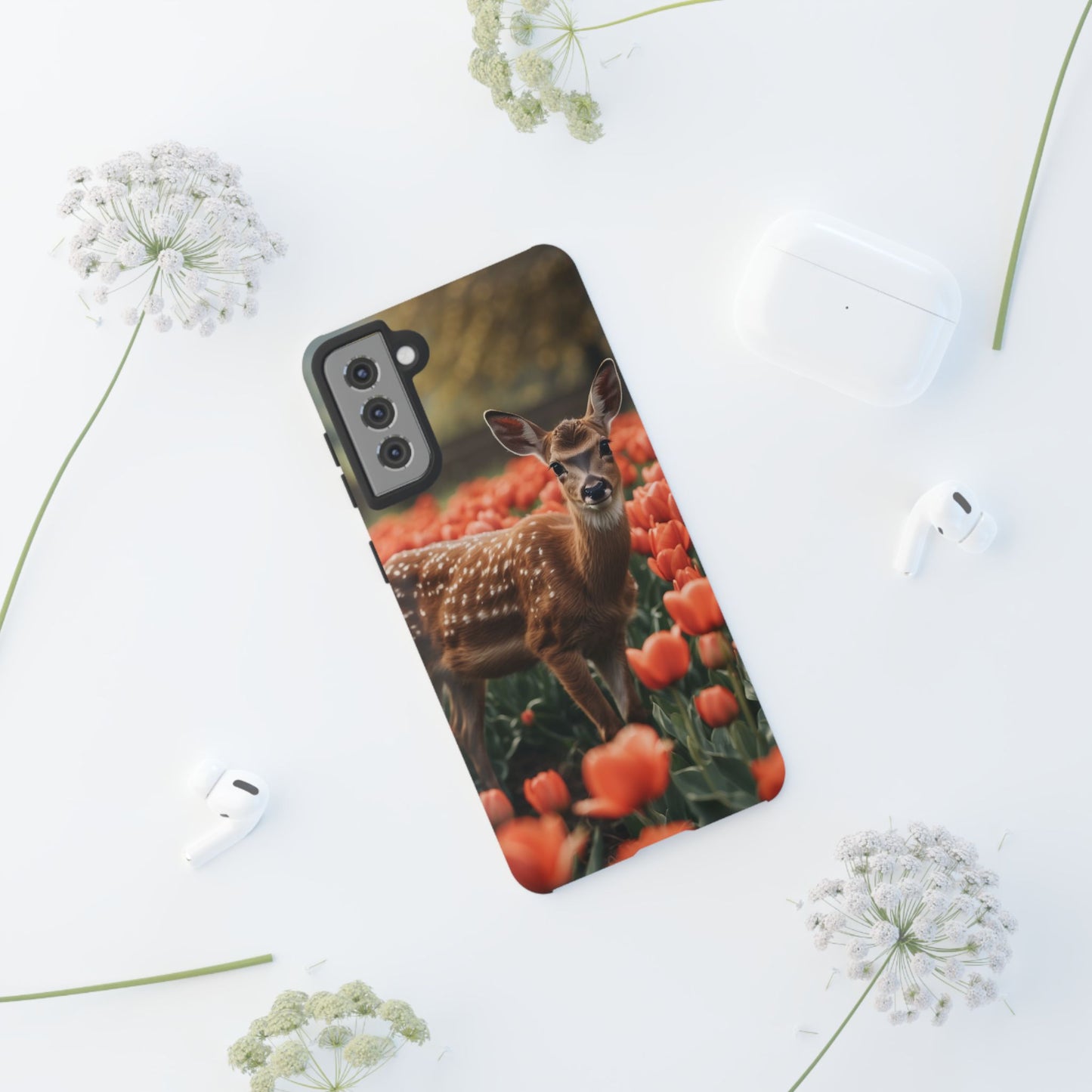 Fawn Among Tulips Samsung Galaxy Case