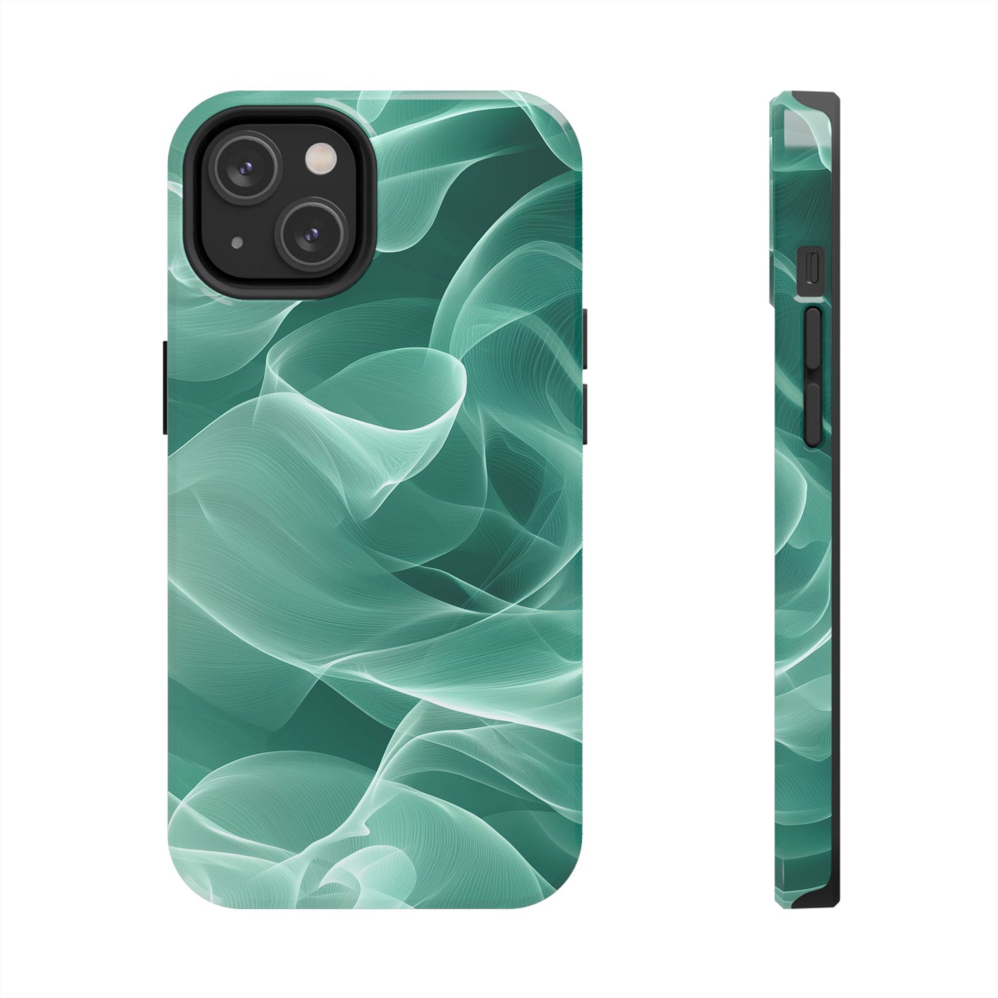 Emerald Flow iPhone Case – Translucent Green Fabric - Inspired Design - BOGO Cases