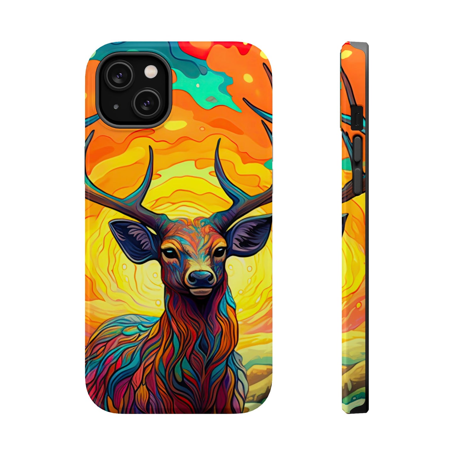 Vibrant Stag in Bloom – MagSafe iPhone Case