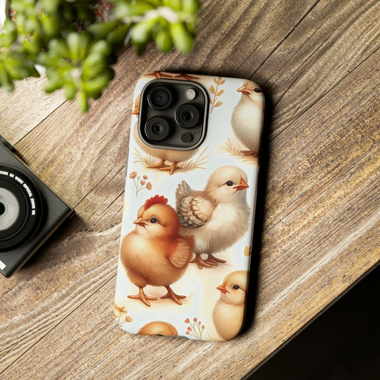 Baby Chick Phone Case - Chick-a-Boo Baby Chickens Phone Case for iPhone 15, 14, 13, 12, 11, Google, & Samsung Galaxy S23 S22 S21 S20 Series.