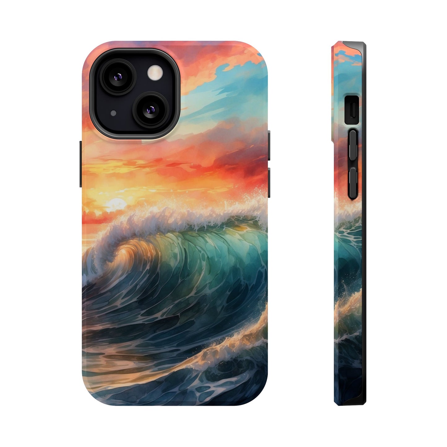 Ocean Wave Sunset MagSafe iPhone Case – Coastal Vibes Design