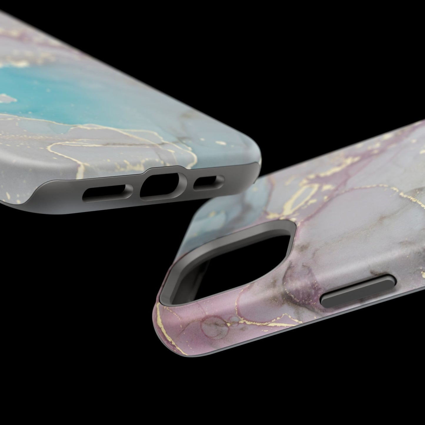 Sky Blue & Purple Marble Wave – MagSafe Case with Dreamy Marble Design