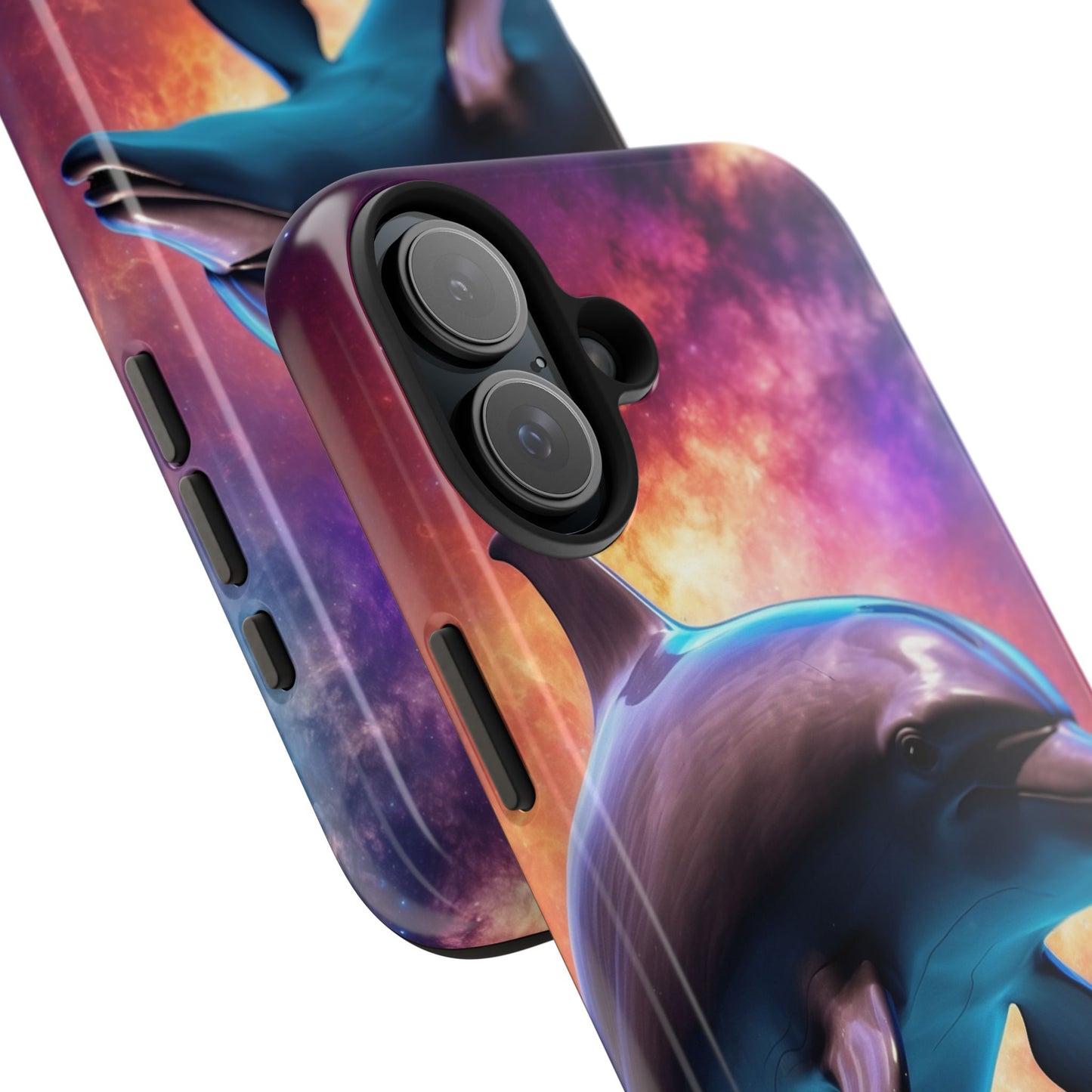 Cosmic Dolphin Galaxy Art - iPhone Case