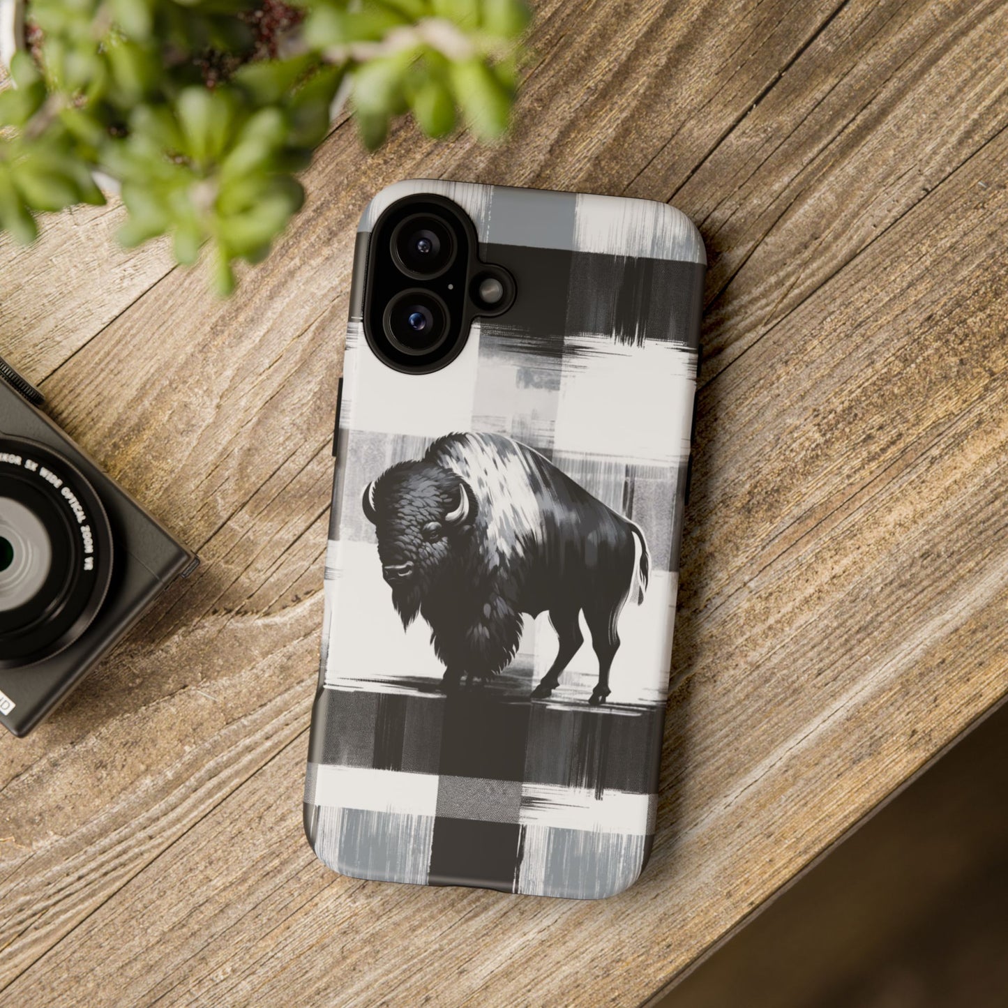 Black White Buffalo Plaid Phone Case!