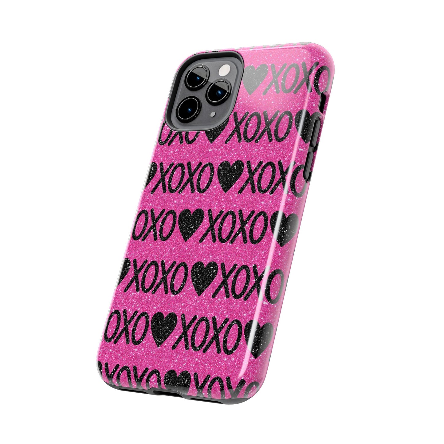 XOXO Glitter Hearts iPhone Case