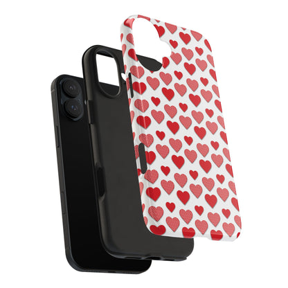 Red & Polka Dot Hearts iPhone Case