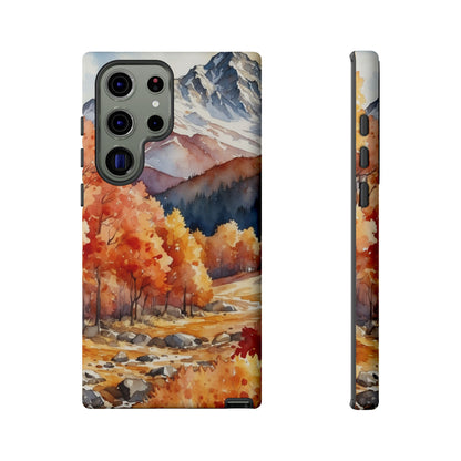 Watercolor Autumn Forest and Mountains - Samsung Galaxy Case