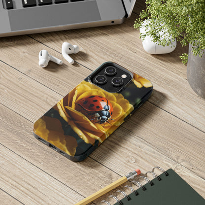 iPhone Case: Ladybug on Yellow Petals