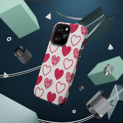 Clustered Pink Hearts MagSafe iPhone Case