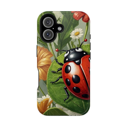 Ladybug Garden MagSafe iPhone Case – Whimsical Floral Design