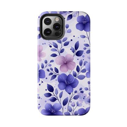 Purple Floral iPhone Case – Durable Protection with Elegant Flower Design - BOGO Cases