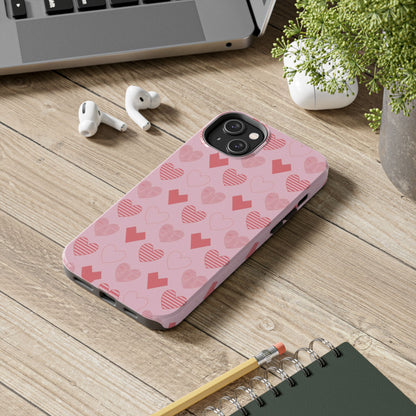 Striped Hearts iPhone Case