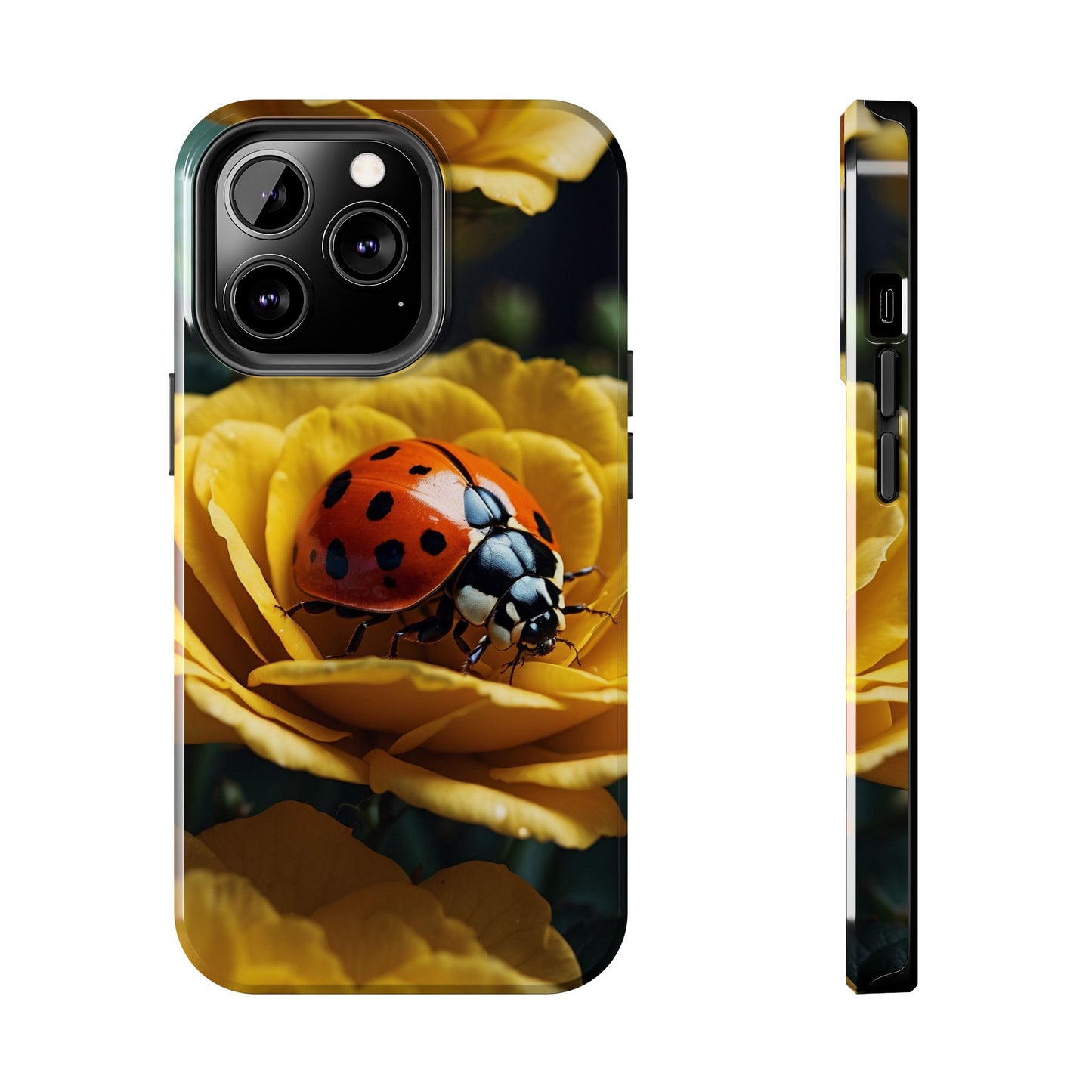 iPhone Case: Ladybug on Yellow Petals