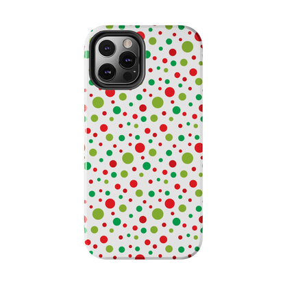 Red & Green Christmas Polka Dots – iPhone Case