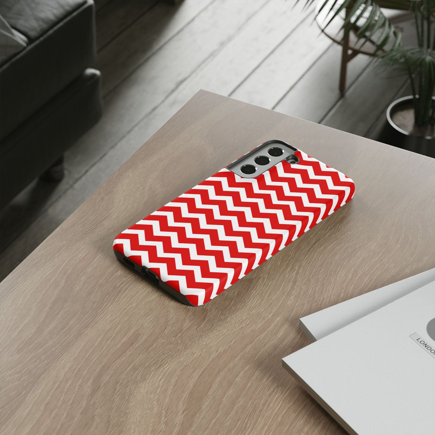 Bold Red & White Chevron – Modern Geometric Samsung Galaxy Case