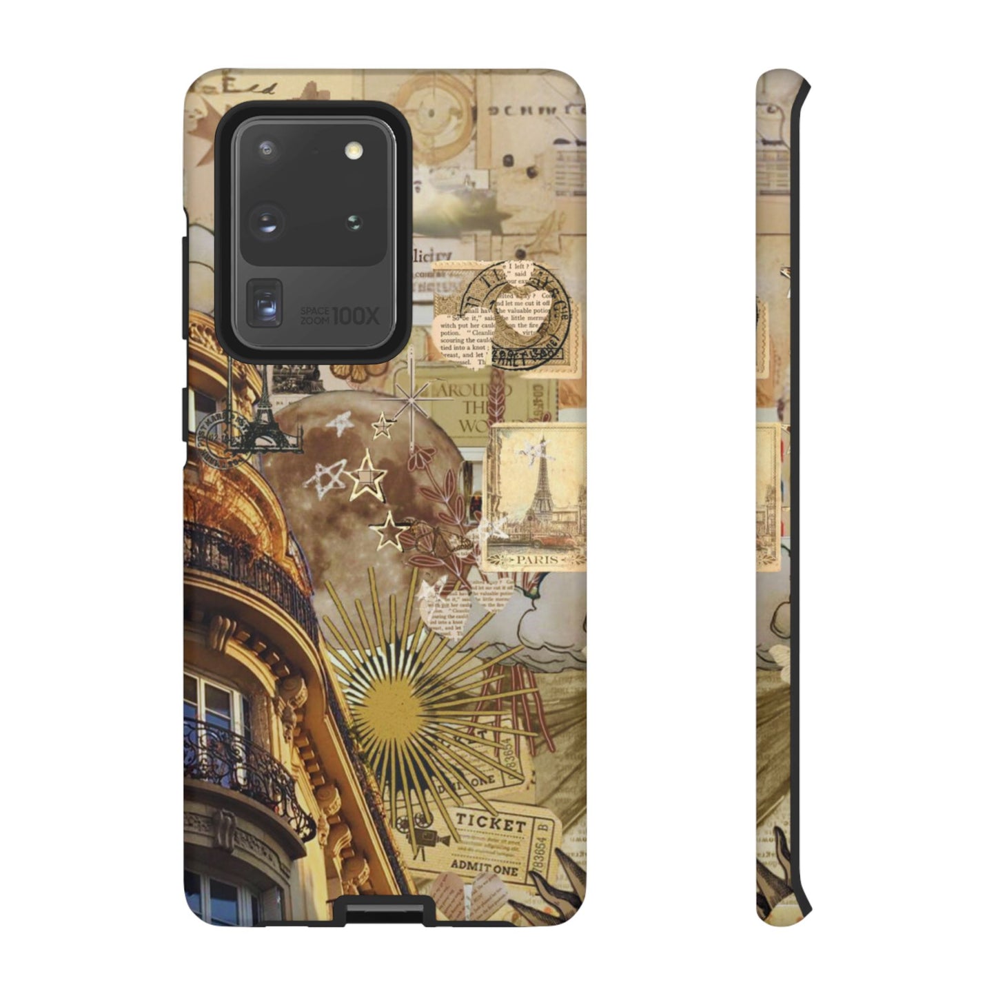 Parisian Dream Collage Samsung Galaxy Case – Dual-Layer Protection with Vintage French Aesthetic