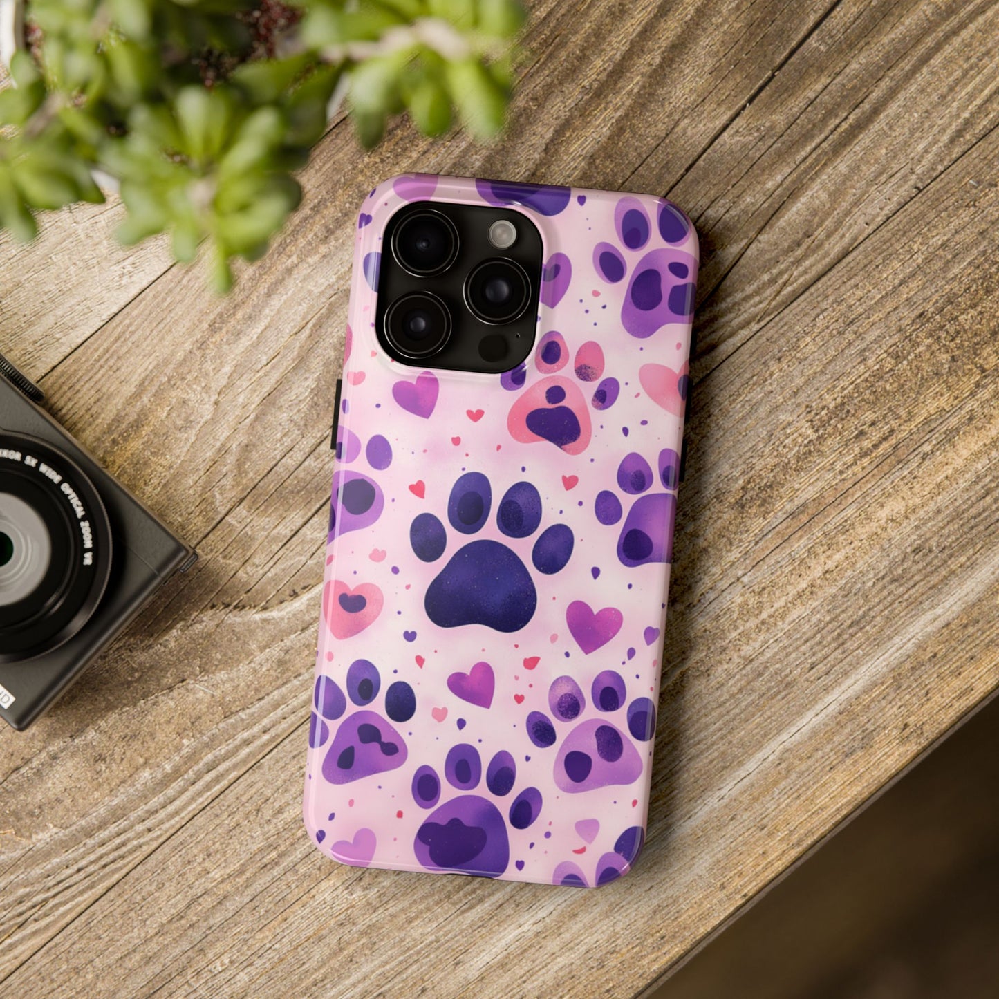 Purple Paw Print iPhone Case - Playful Pet Lover’s Protective Cover